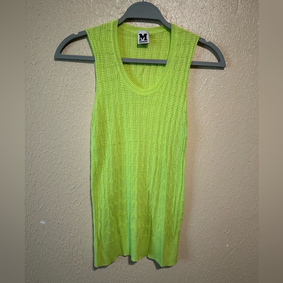 Missoni Tank Top Size 4 Neon Green Stretchy - Picture 1 of 4